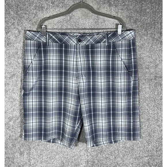 Fila Sport Golf Bermuda Shorts Mens Size‎ 40 Stretch Gray Plaid Pockets - Picture 1 of 11